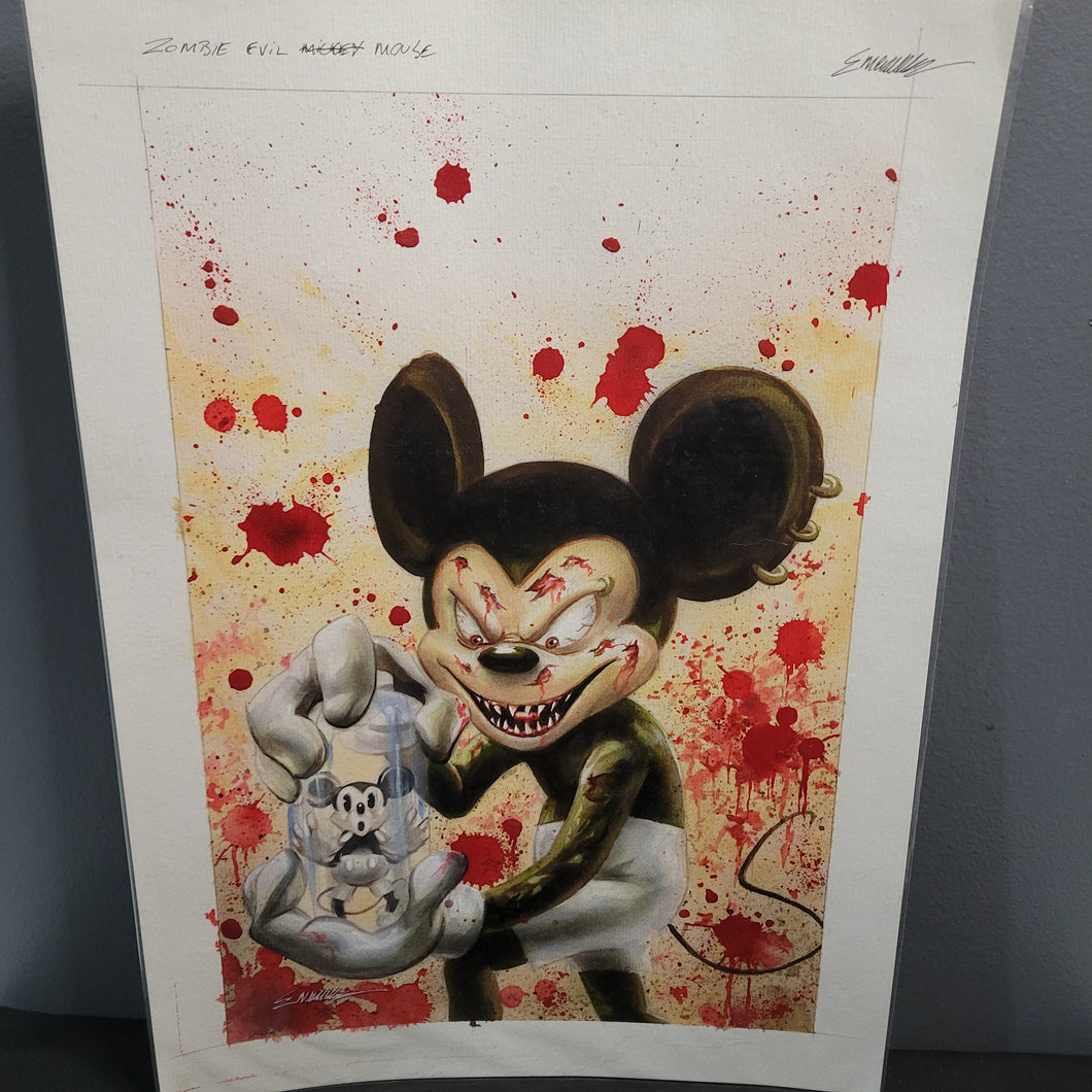 Zombie Mickey Mouse OA by Manu Silva