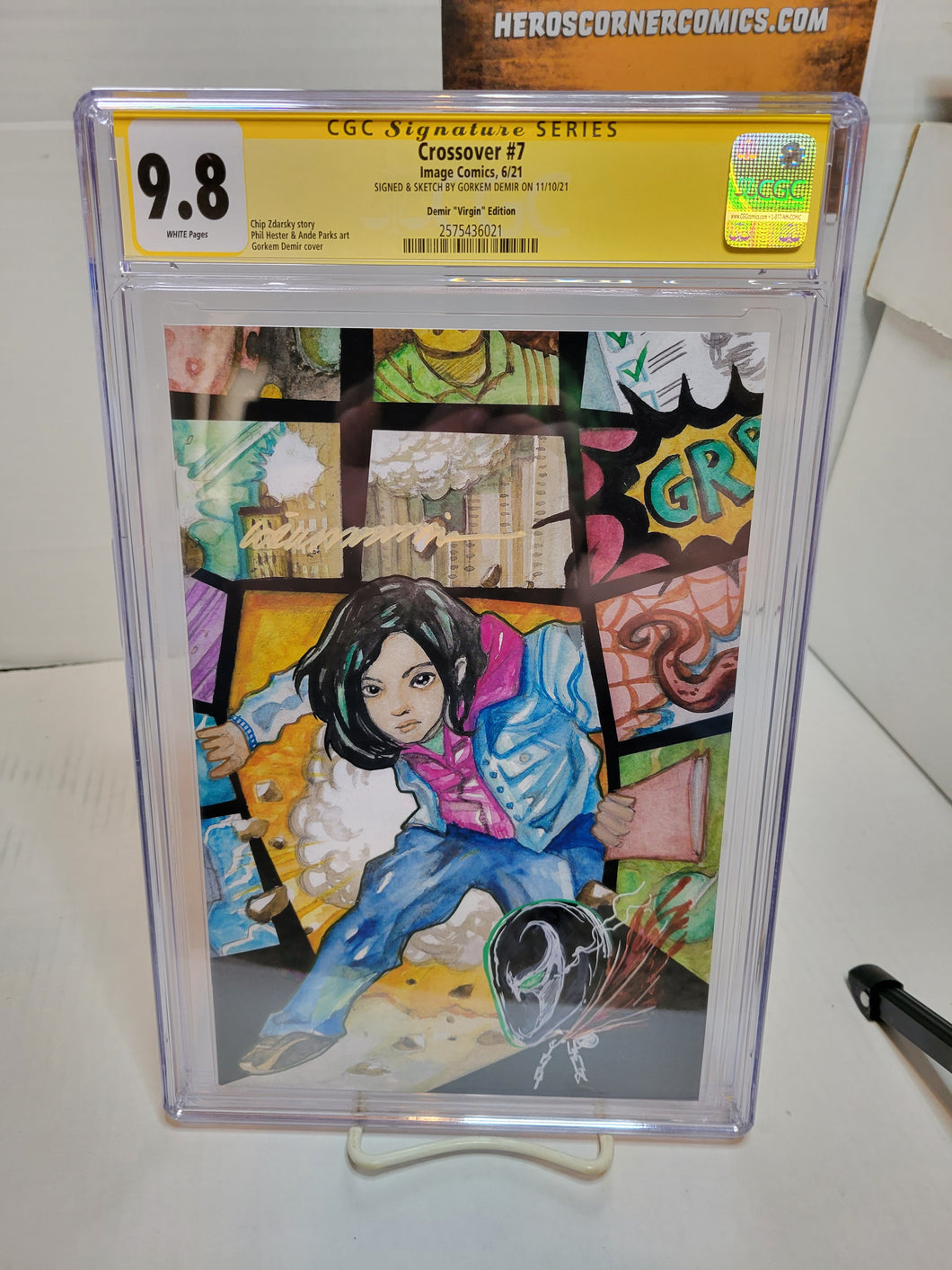 CrossOver 7 Demir Variant CGC SS 9.8 signed and remarked Spawn Remark